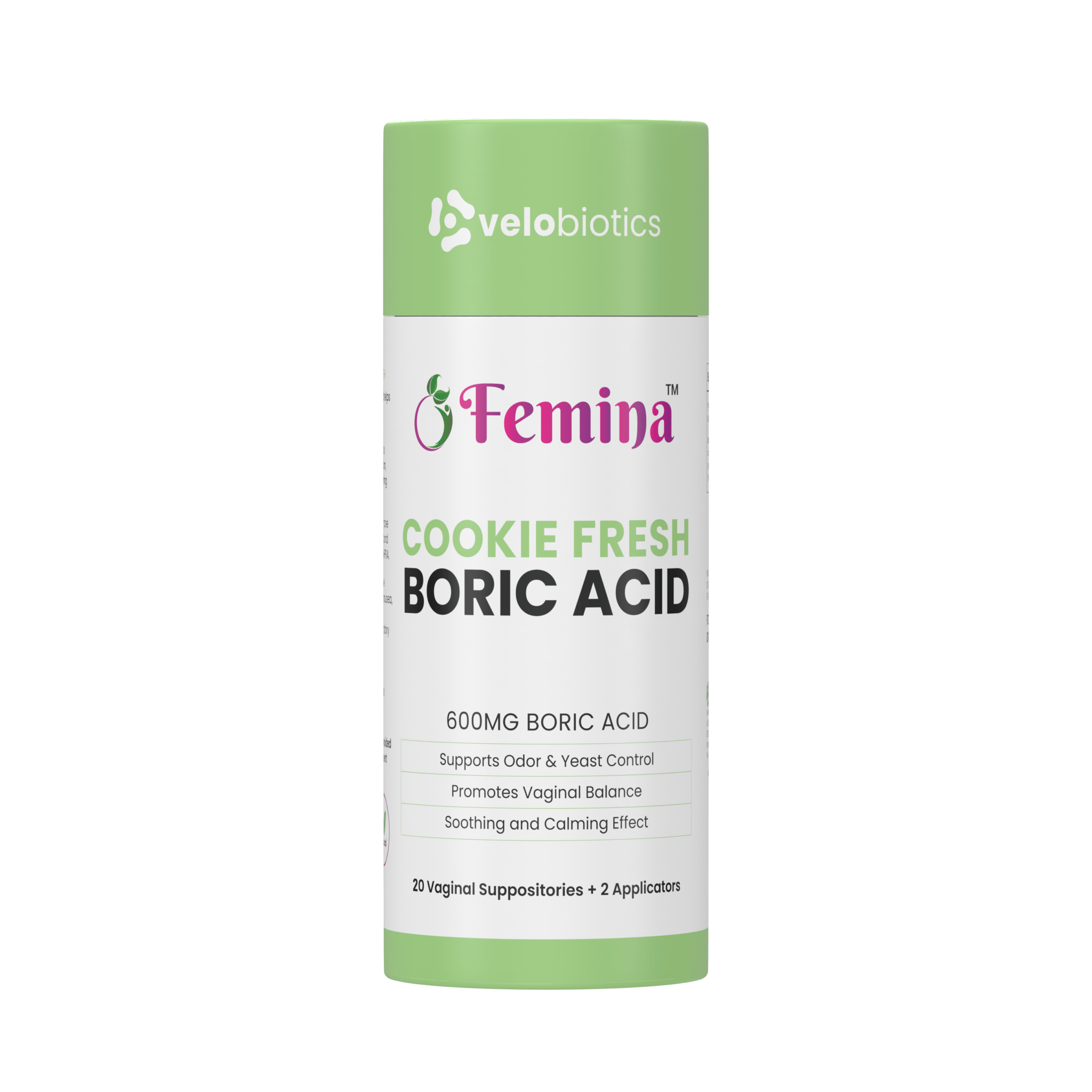 Femina COOKIE FRESH Boric Acid ONLY Suppositories - Velobiotics