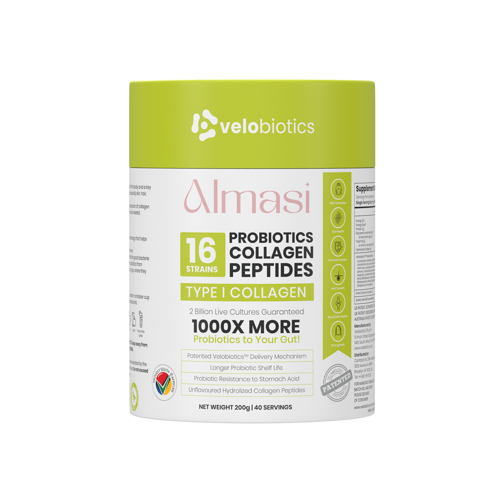 Almasi Probiotics Collagen Powder 200g - Velobiotics