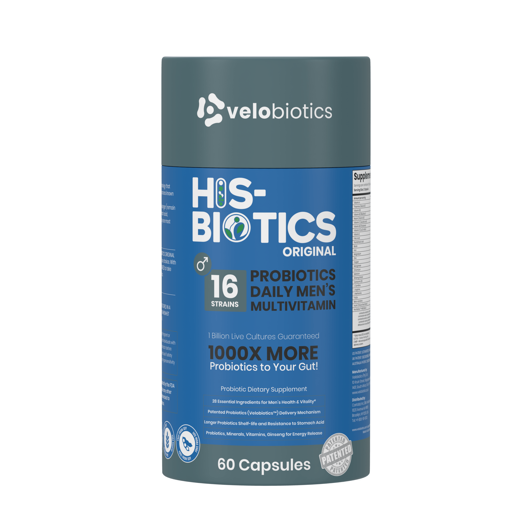 His-Biotics Probiotics ORIGINAL Multivitamin Capsules (60s) - Velobiotics