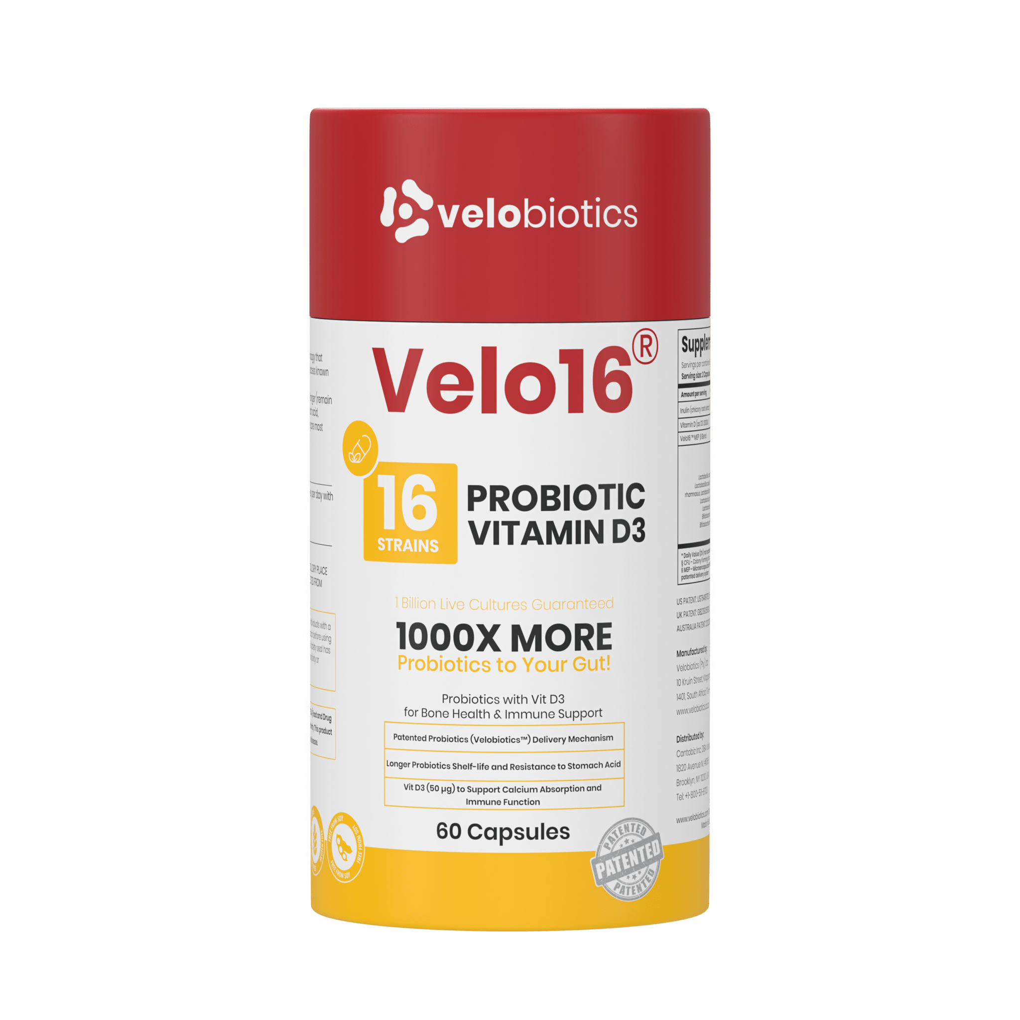 Velo16 Probiotics Vitamin D3 - Velobiotics