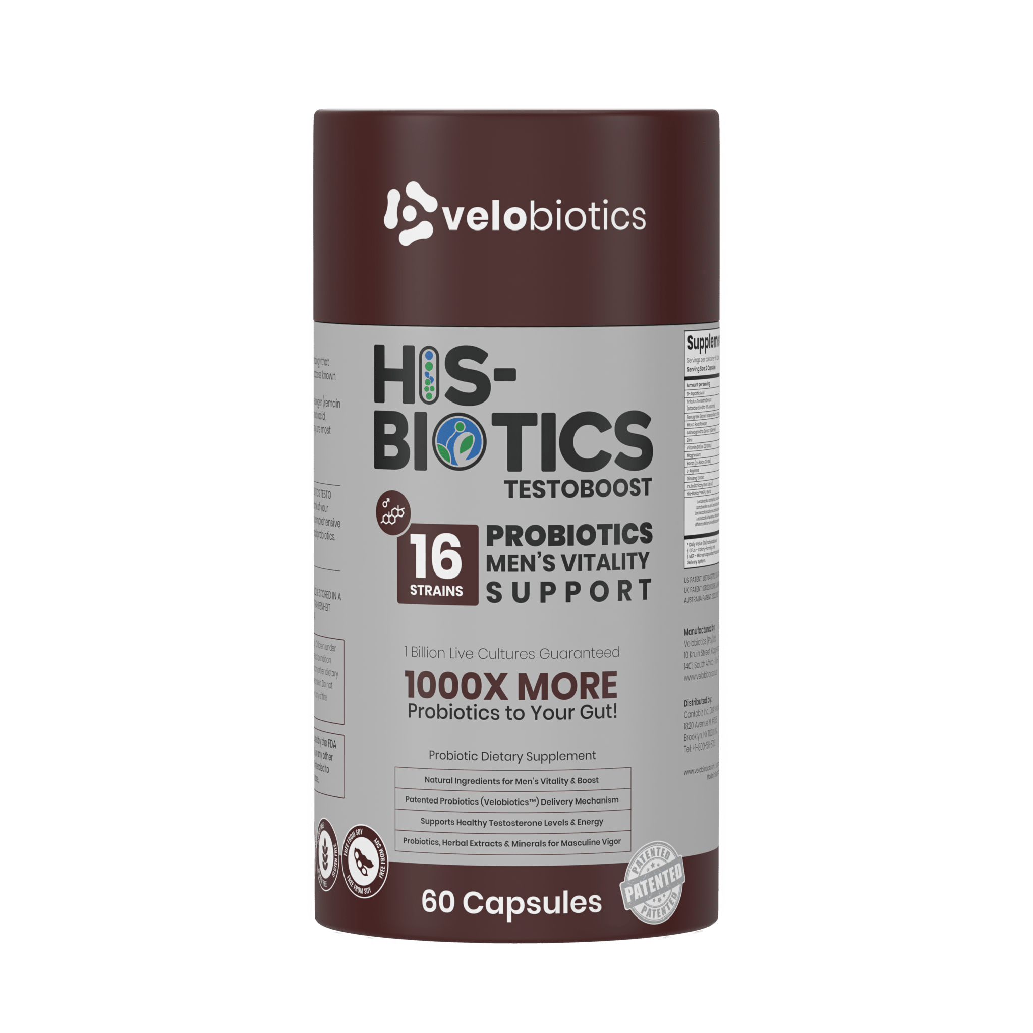 His-Biotics Probiotics TESTO BOOST - Velobiotics