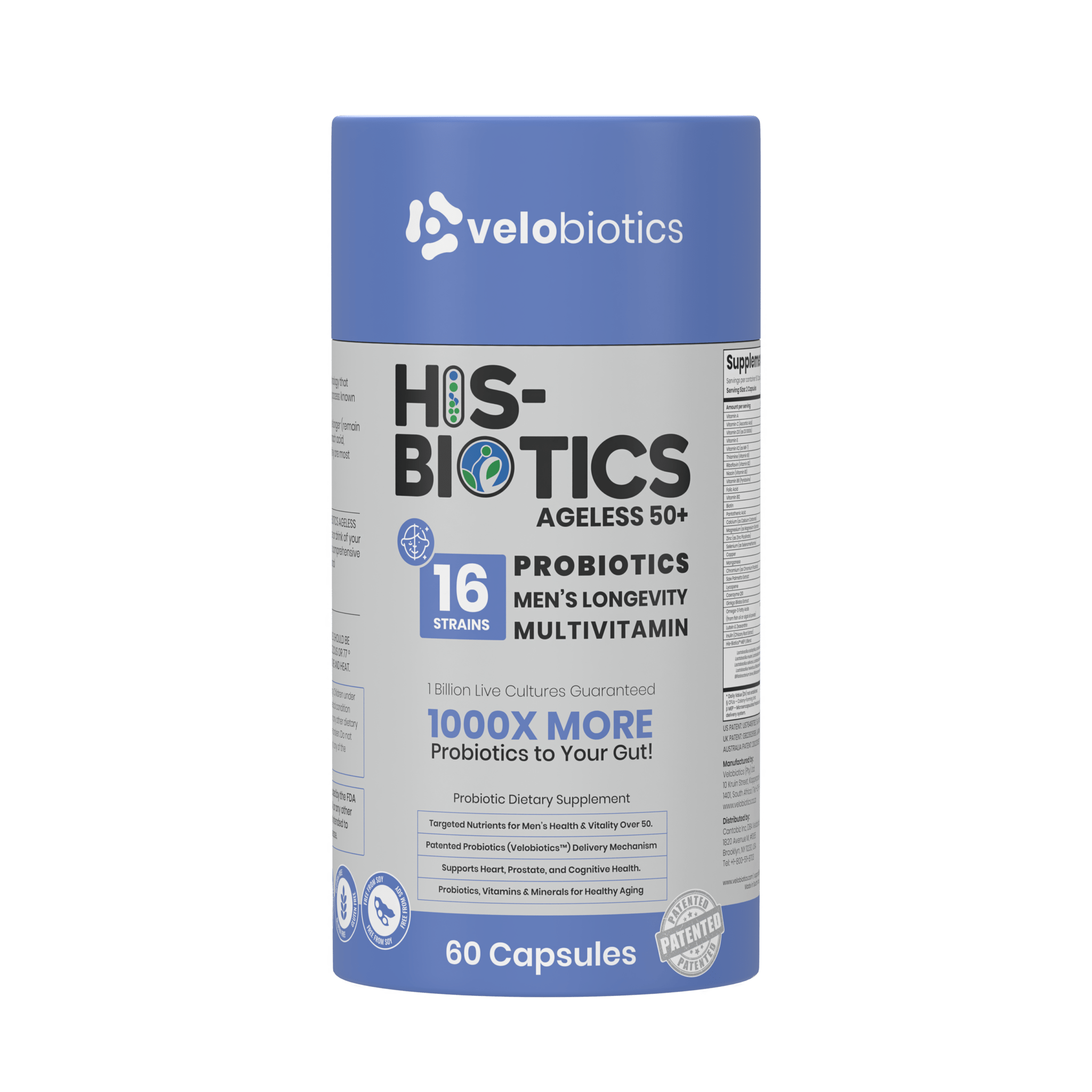 His-Biotics Probiotics AGELESS 50+ Multivitamin - Velobiotics