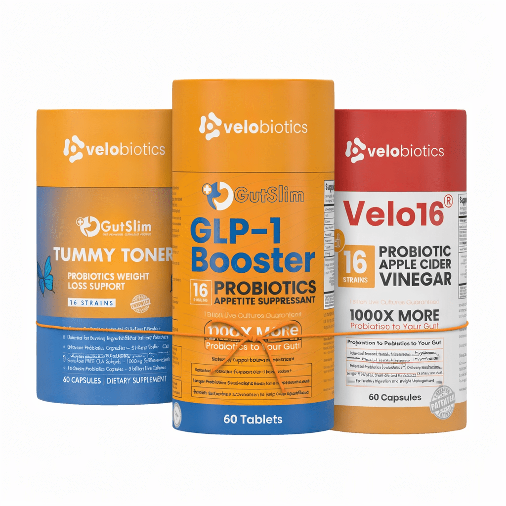 Appetite & Cravings Control Stack – Probiotics GLP‑1 Booster + Tummy Toner + Apple Cider Vinegar - Velobiotics