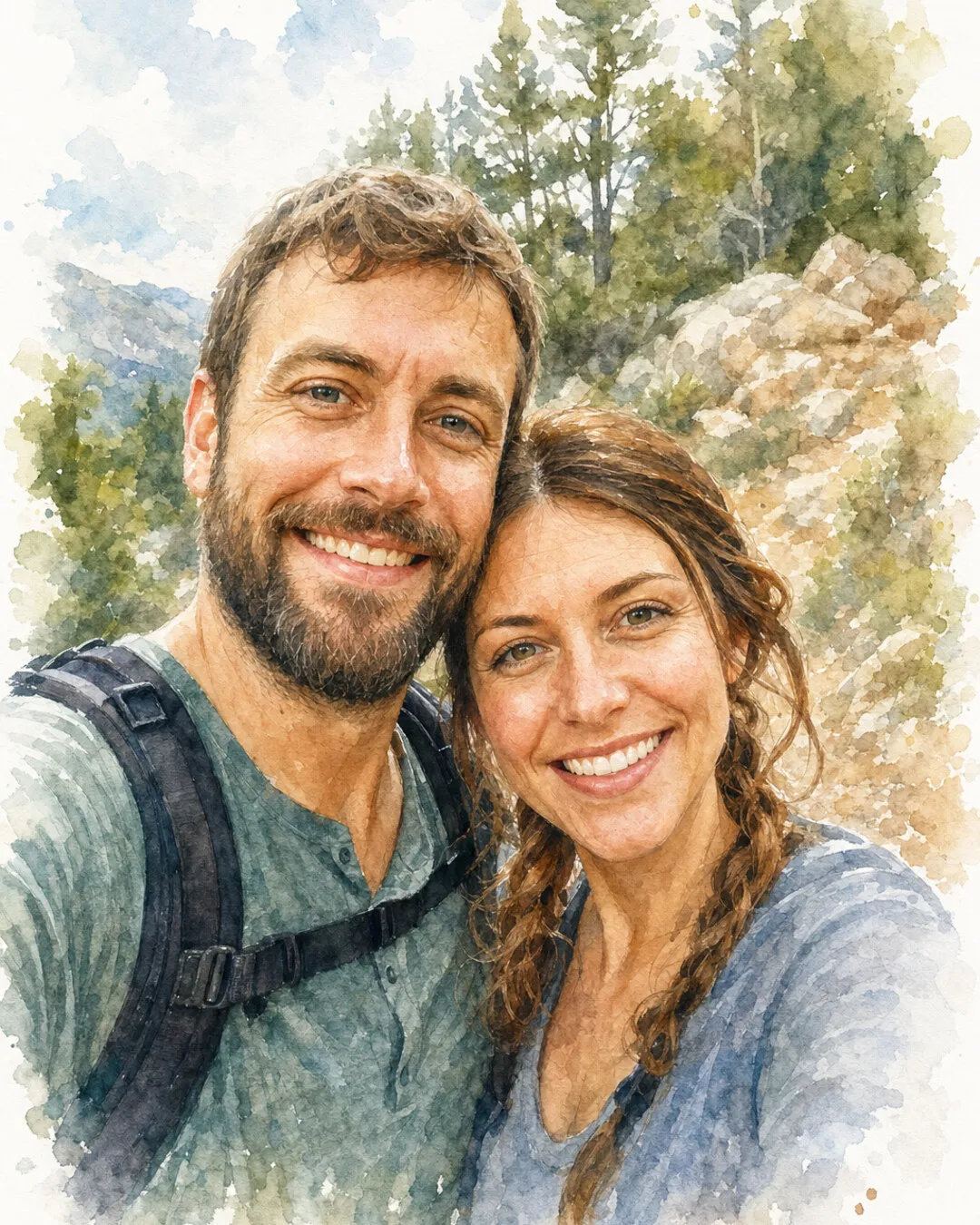 Watercolor style portrait example