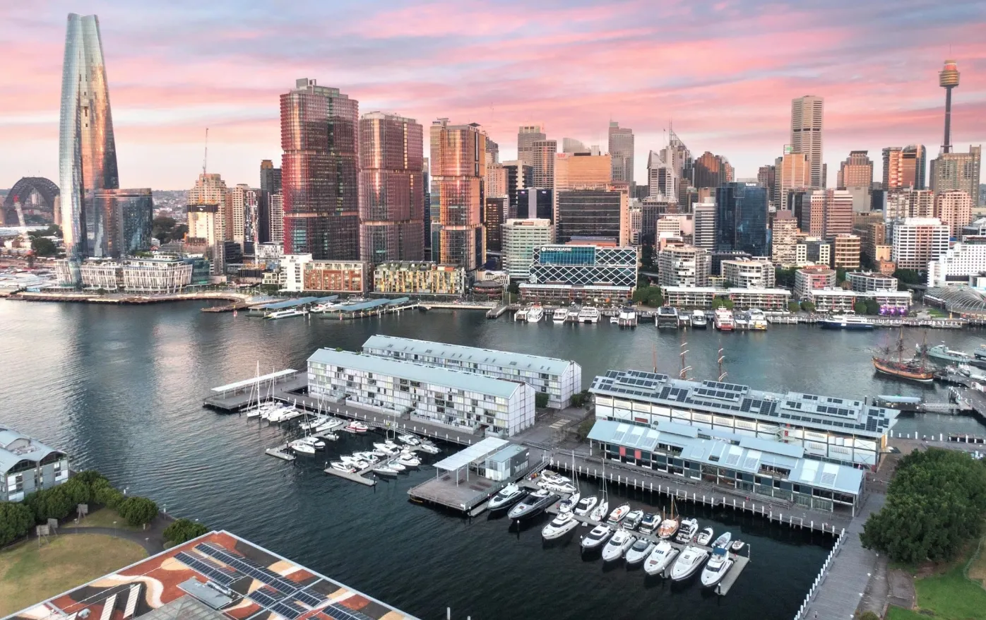 Darling Harbour Marina aerial view
