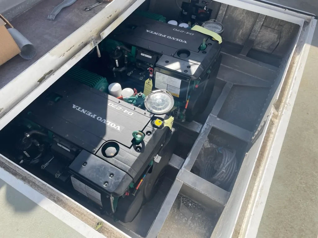 Both Volvo Penta D4-270 engines installed in the engine bay