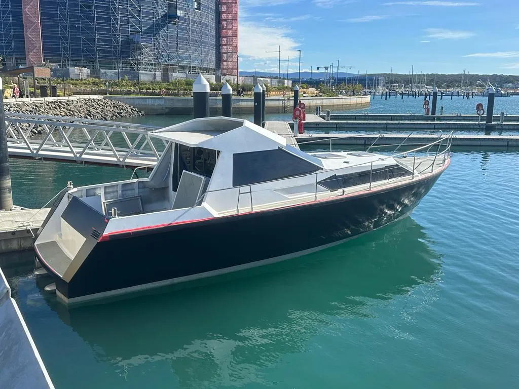 Revelation afloat and tied up at the marina for the first time