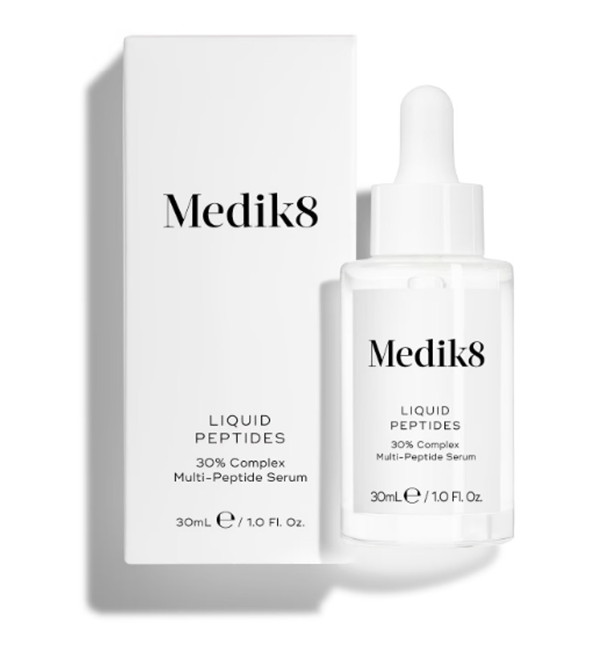 A bottle of Medik8 Liquid Peptides.