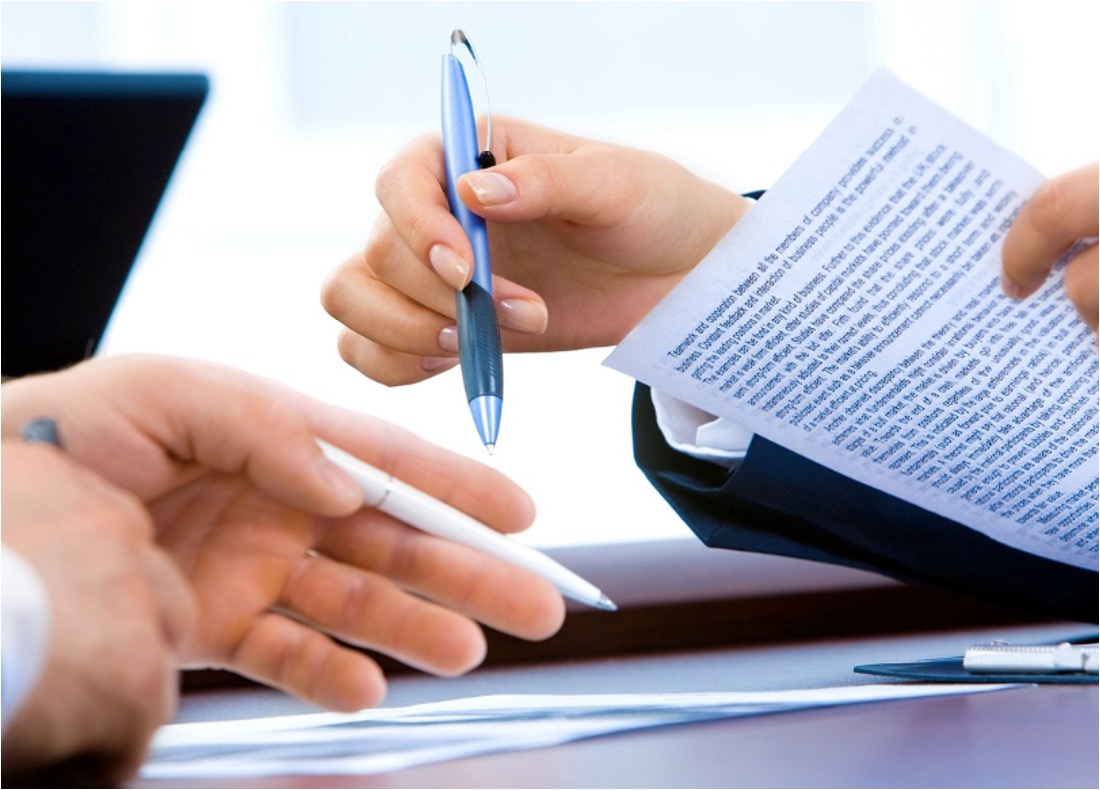 Business professionals reviewing documents for BPC-157 FDA status.