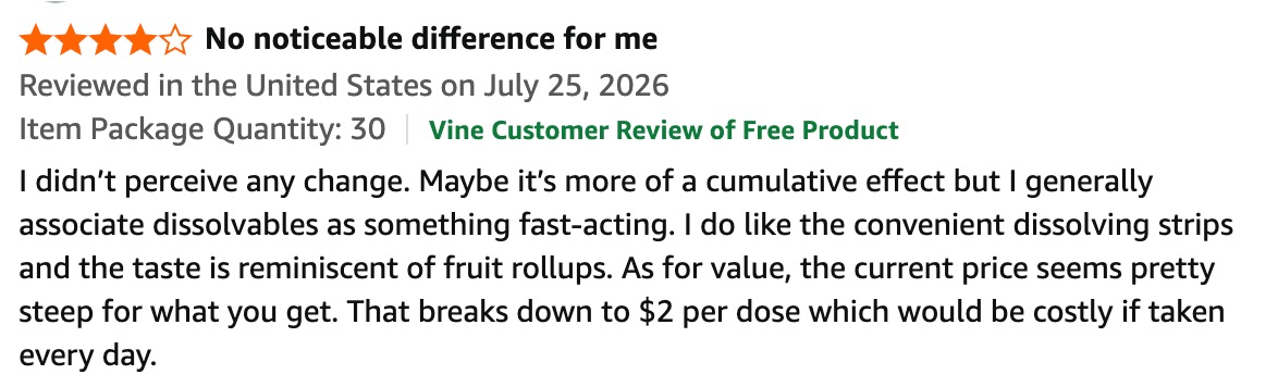 Review noting that the Riize strips seemed ineffective and costly