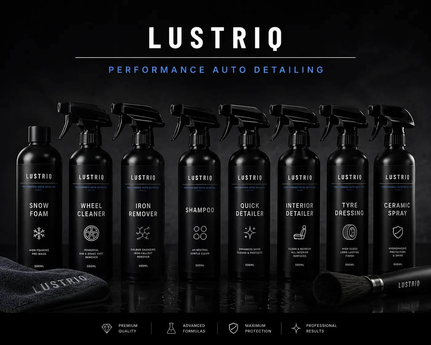 LUSTRIQ Car Care Chemical Range — Coming Soon