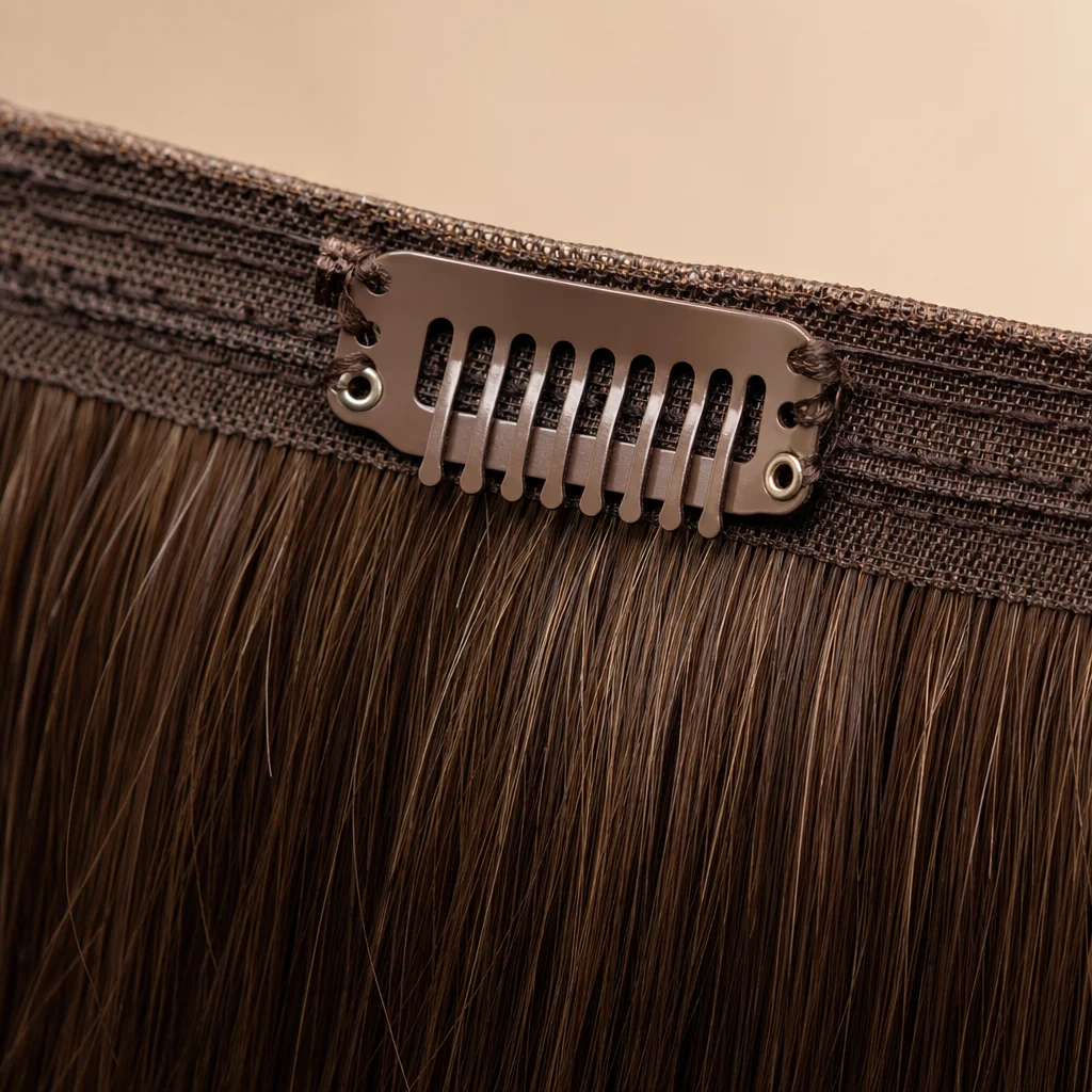 The One Piece — clip and weft construction close-up