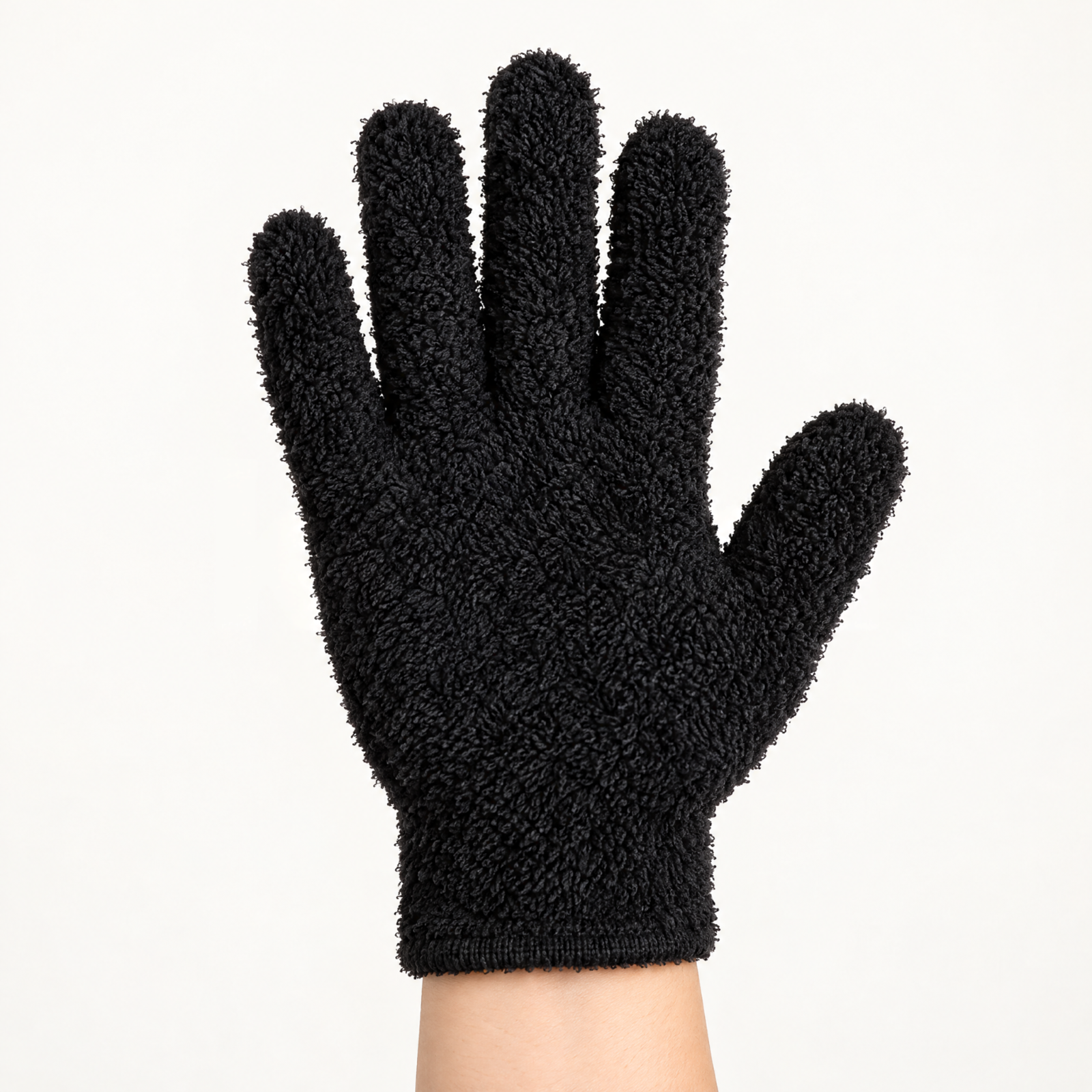Black makeup-removing mitt