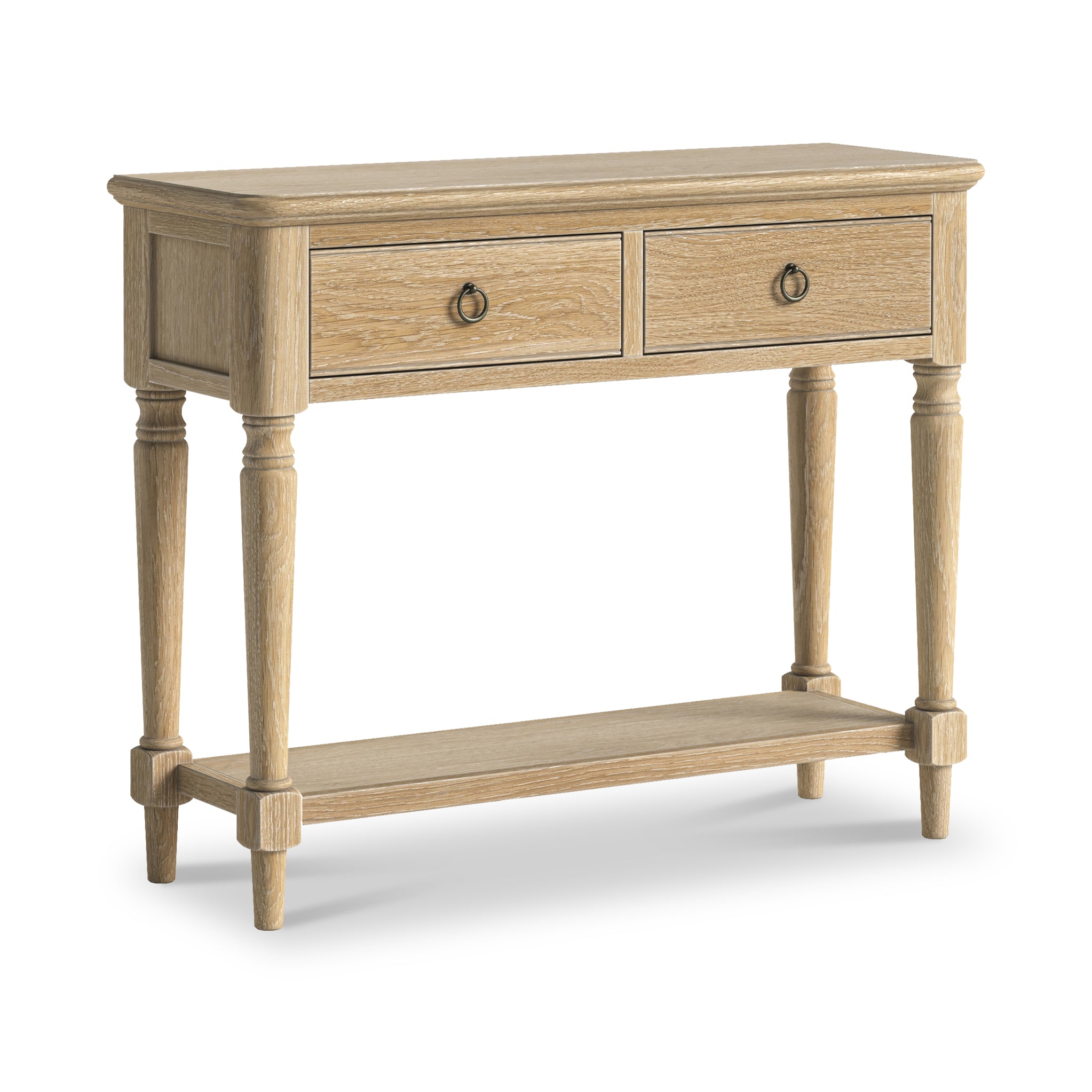 Rutland Oak Console Table With Shelf