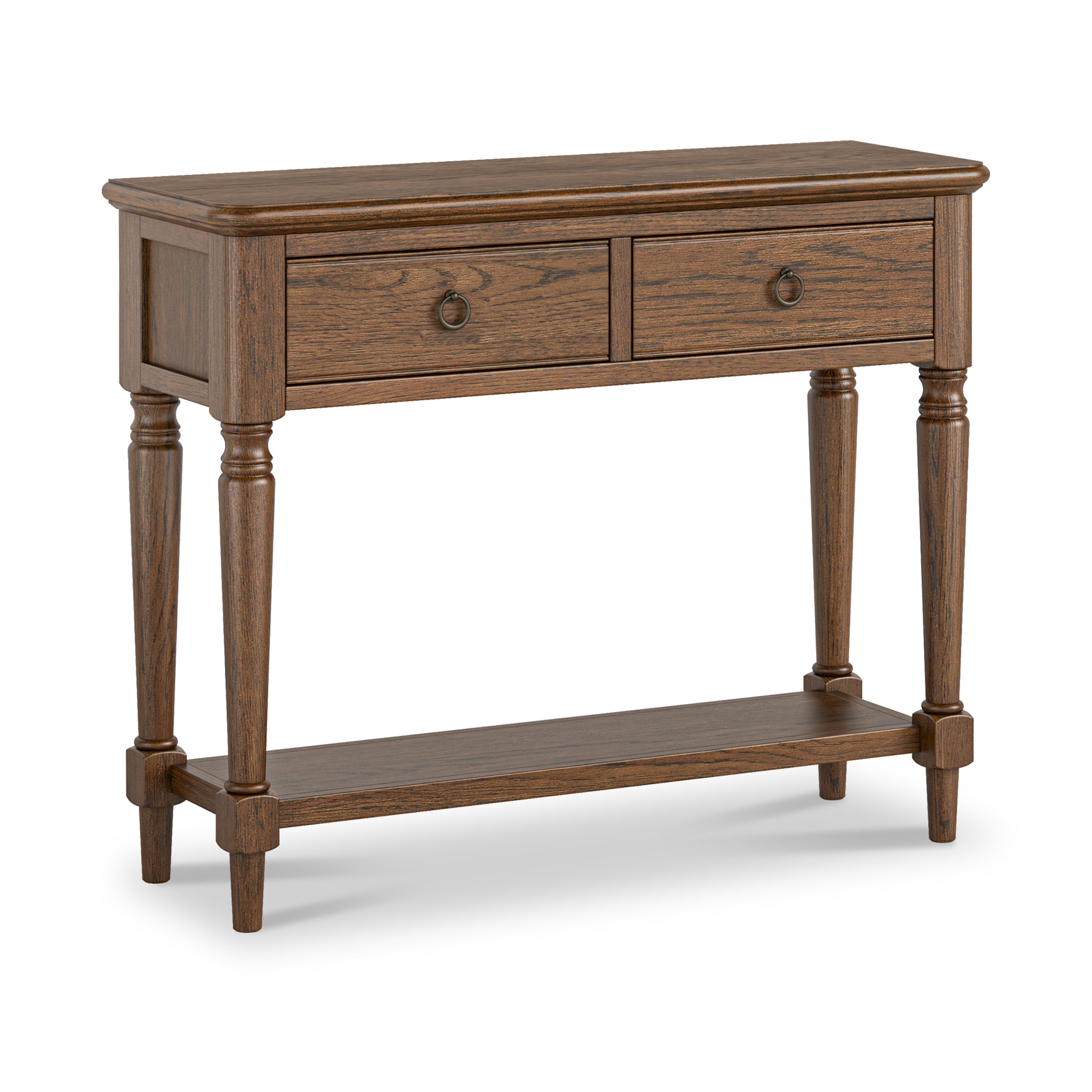 Rutland Dark Oak Console Table With Shelf