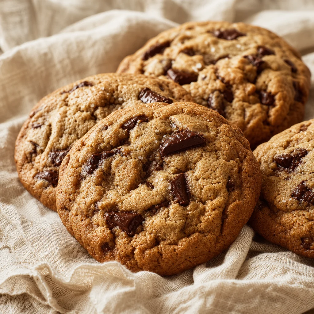 Freshly baked chocolate chip cookies