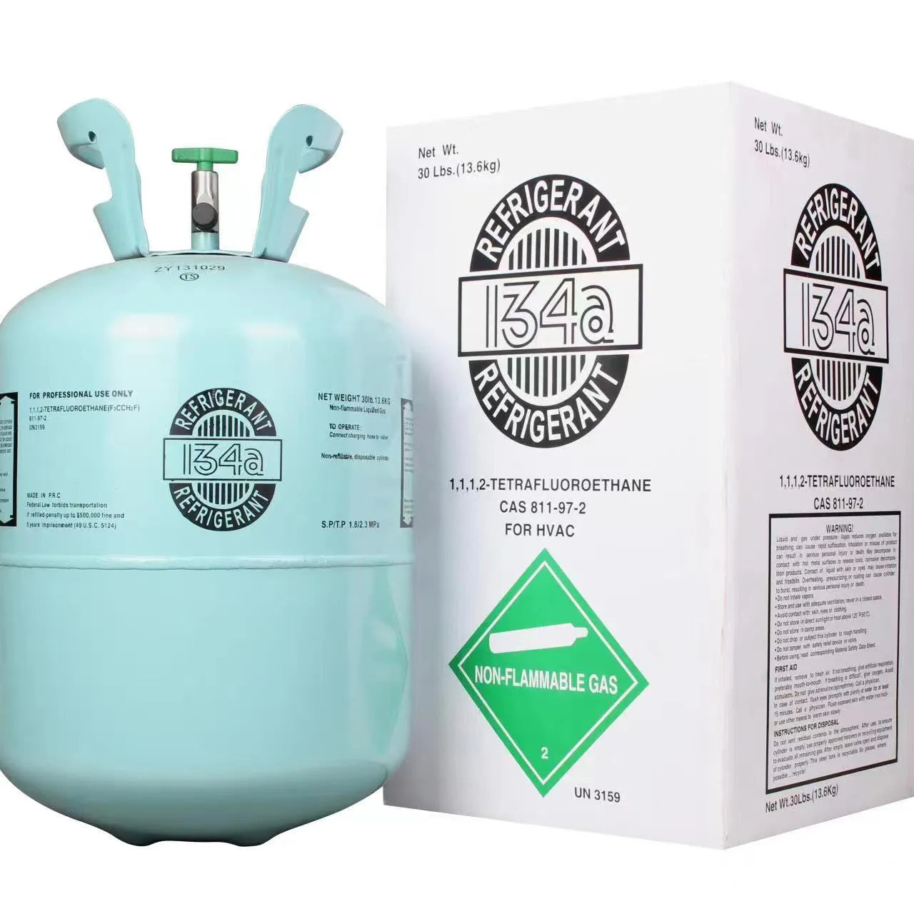 Representative 30lb R-134a Refrigerant, Automotive, 1/2 ACME