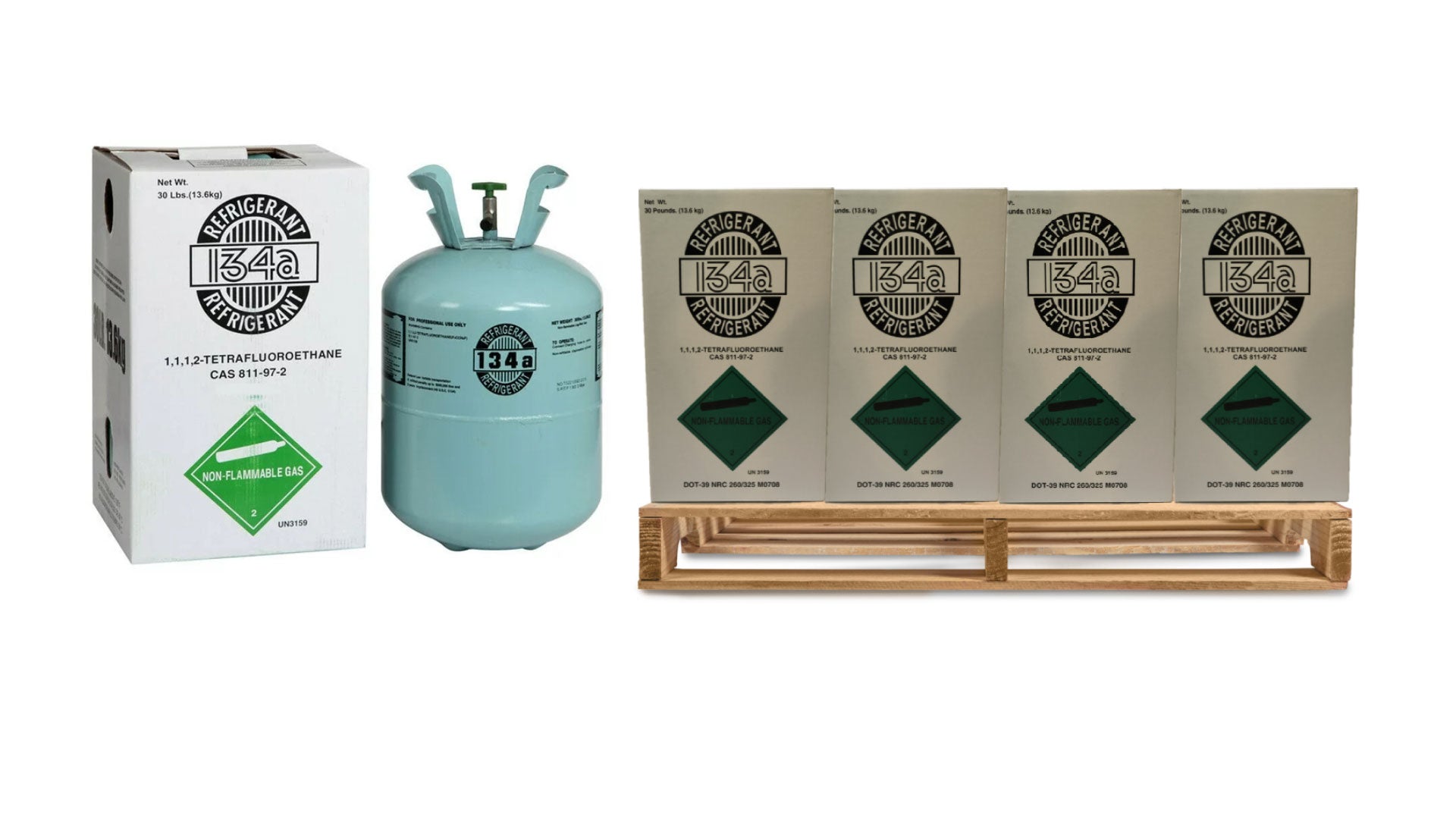 Representative Bulk Pack – 10 × 30lb R-134a Automotive Refrigerant