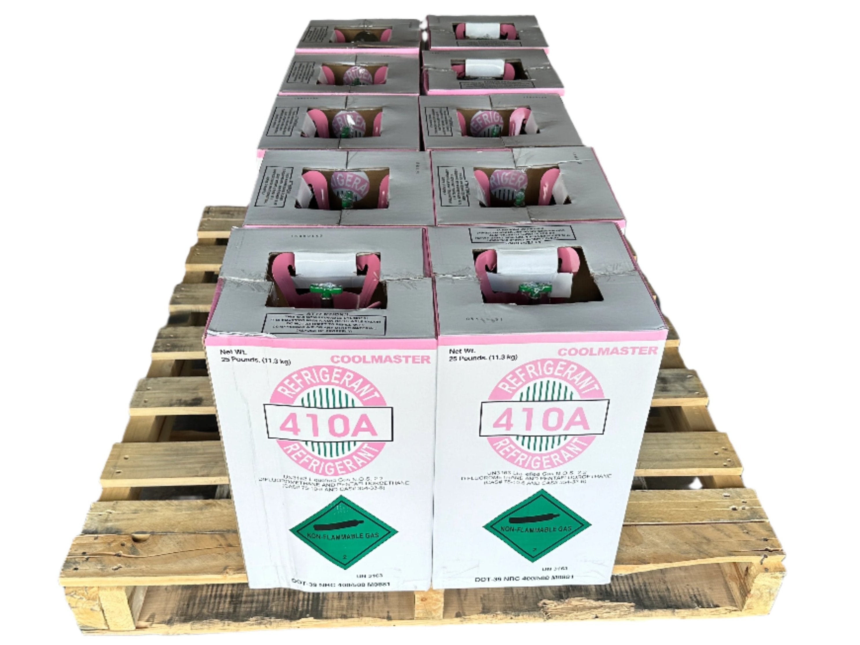 Representative Pack of 10 × 25lb R-410A Refrigerant