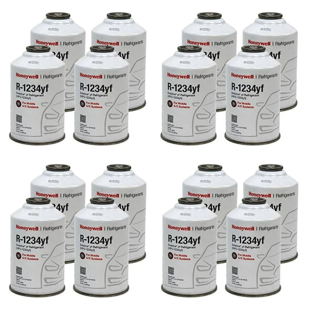 Representative Honeywell R-1234yf Refrigerant – 16 Cans (8oz Each), Genuine – Made in USA
