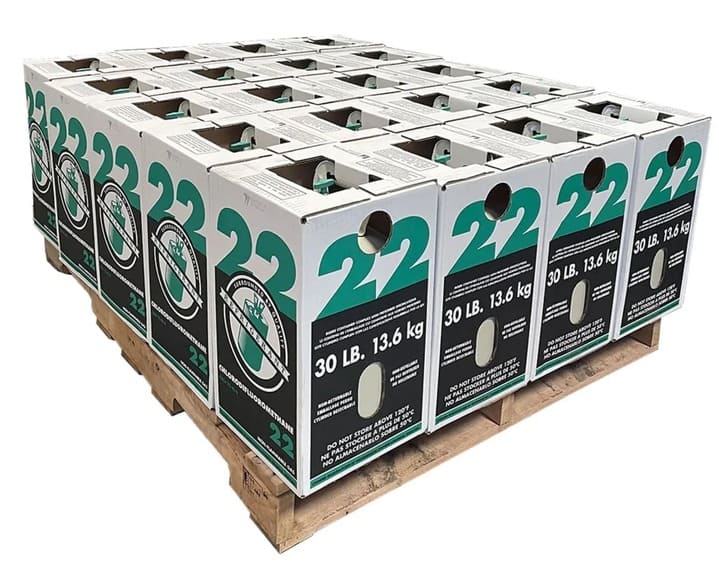 Representative Quarter Pallet – 10 × 30lb R-22 Refrigerant