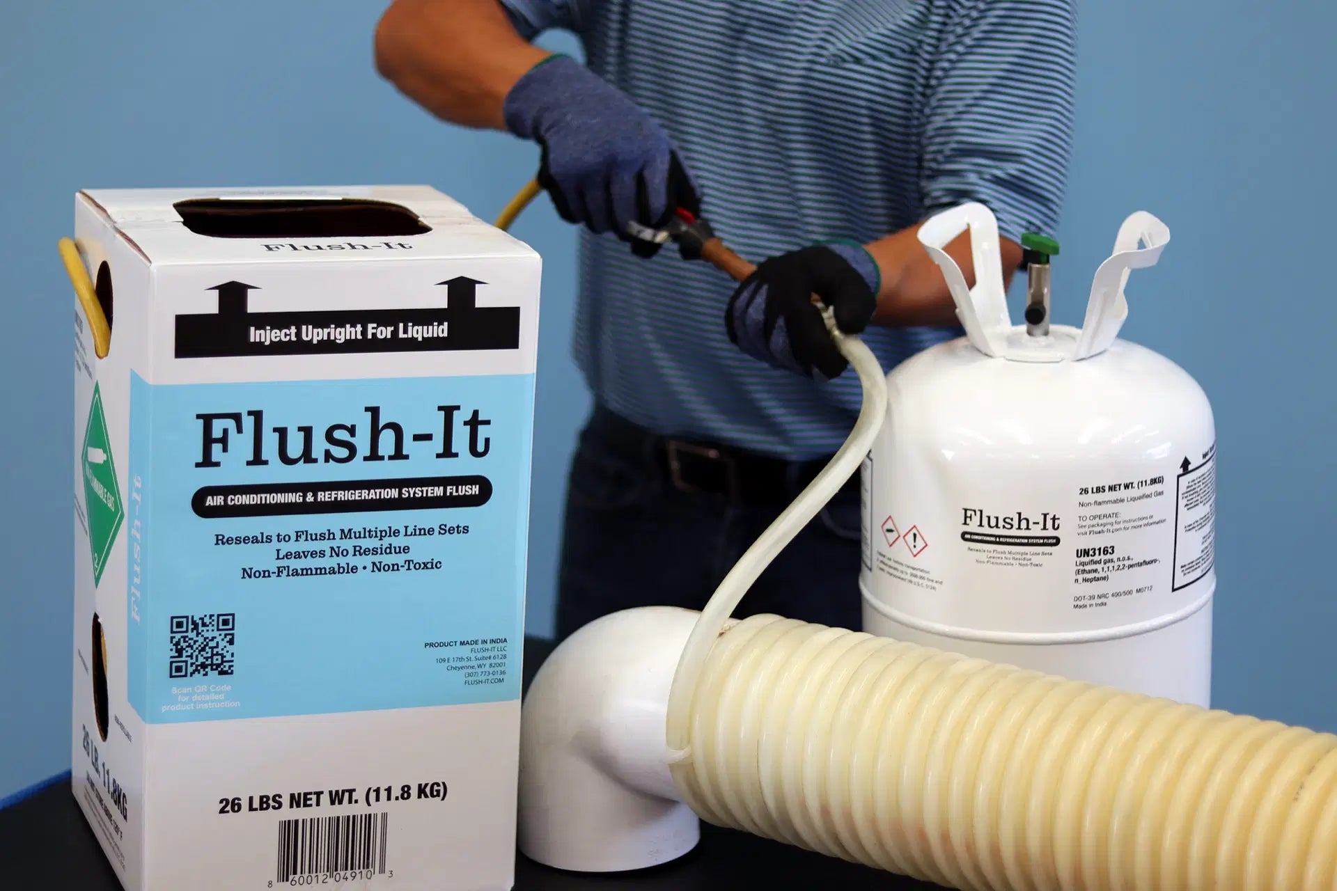 Representative 26lb Flush-It Refrigerant Cleaner with Gauge – Made in USA