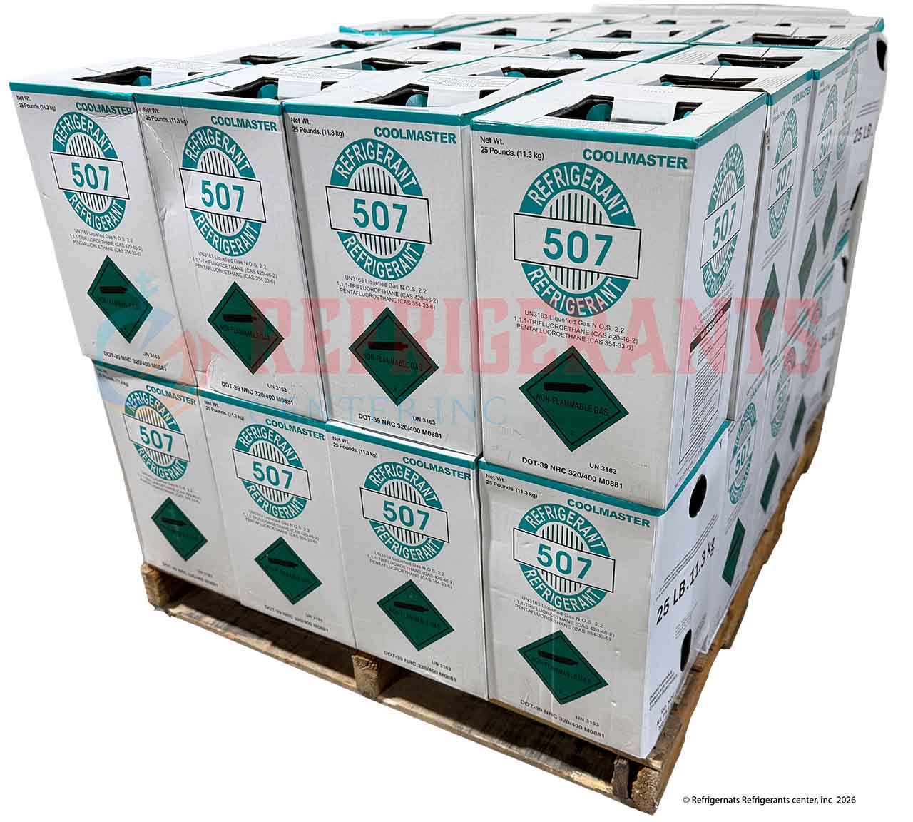 Representative R-507 Refrigerant – Full Pallet (40 × 25 lb)
