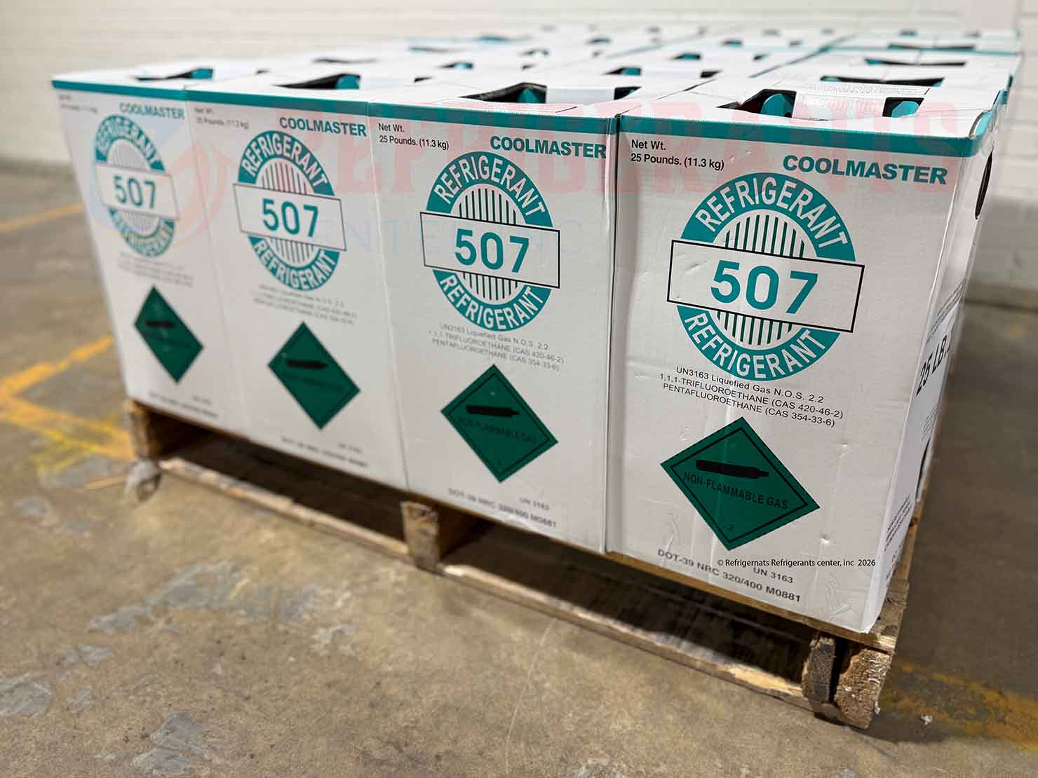 Representative R-507 Refrigerant – Half Pallet (20 × 25 lb)