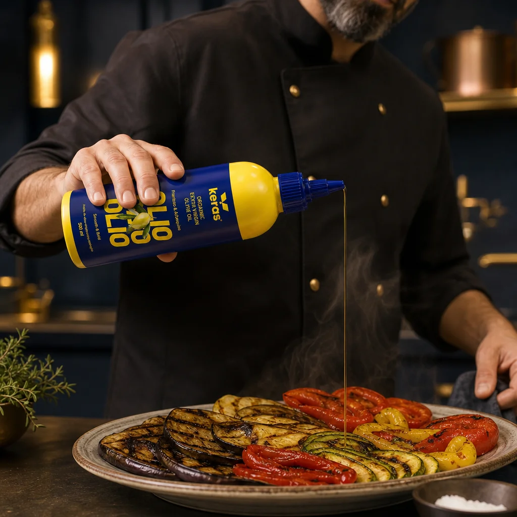 KERAS Botella Chef Reutilizable con AOVE Ecológico, 500 ml — imagen 3 de 5
