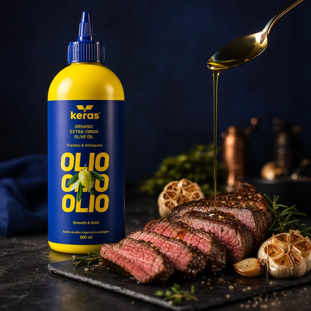 KERAS Botella Chef Reutilizable con AOVE Ecológico, 500 ml — imagen 4 de 5