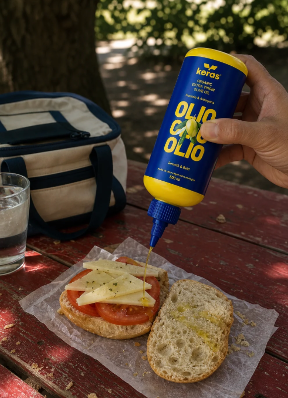 Chef Bottle KERAS sobre un bocadillo de picnic