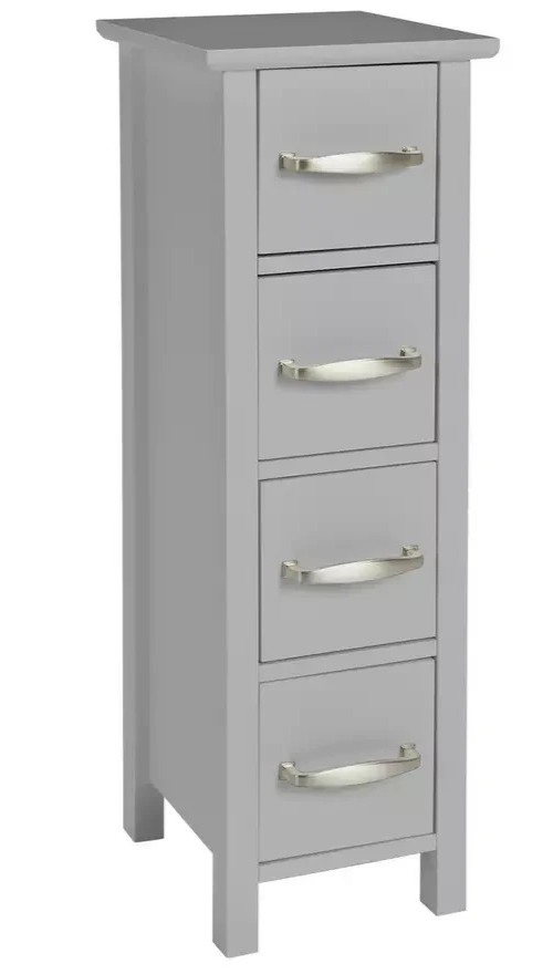 4 Drawer Bathroom Storage Unit Grey