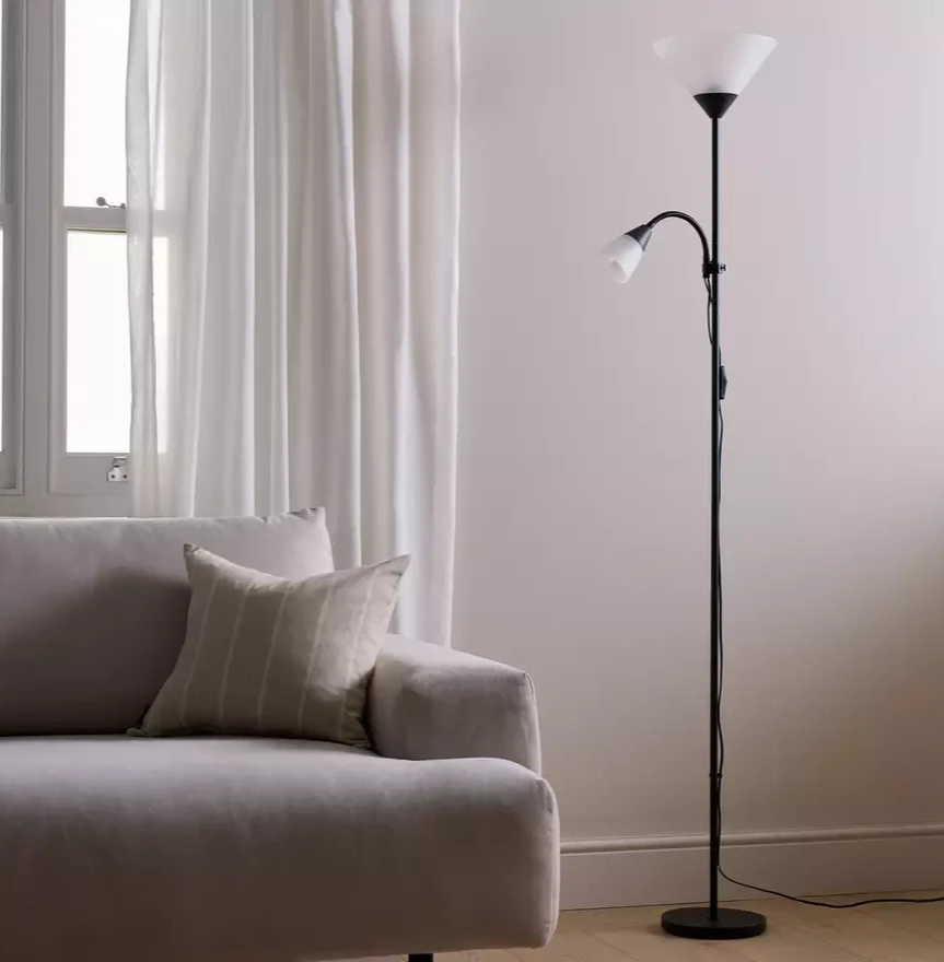 Father and Child Floor Lamp Black