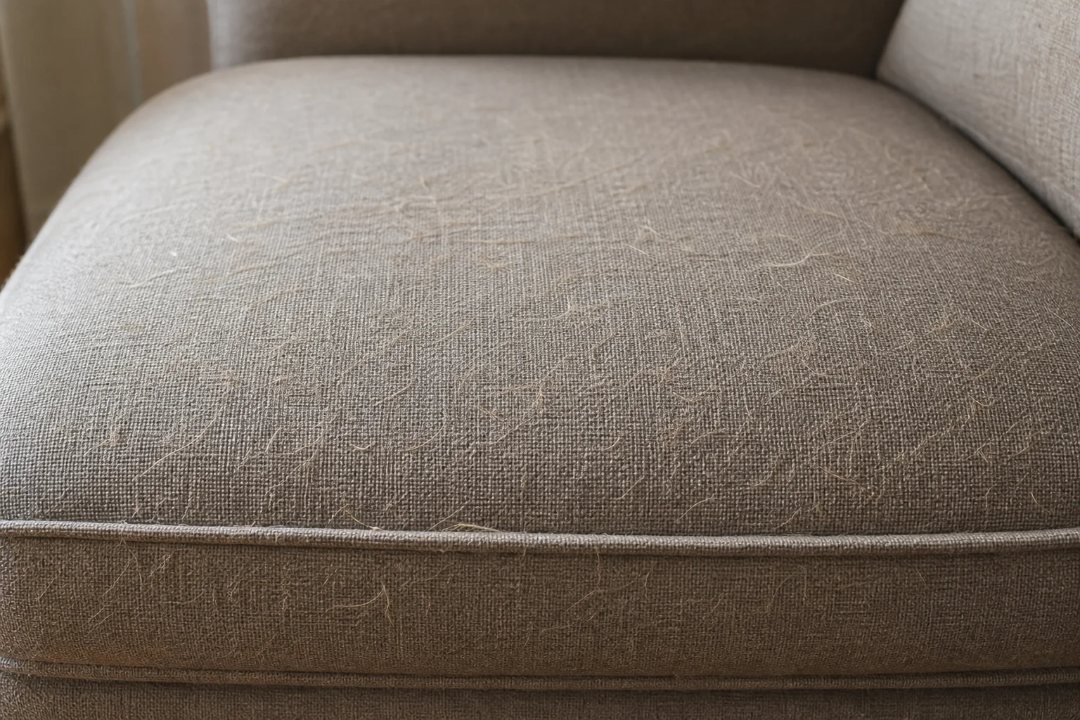 Sofa fabric covered in pet hair