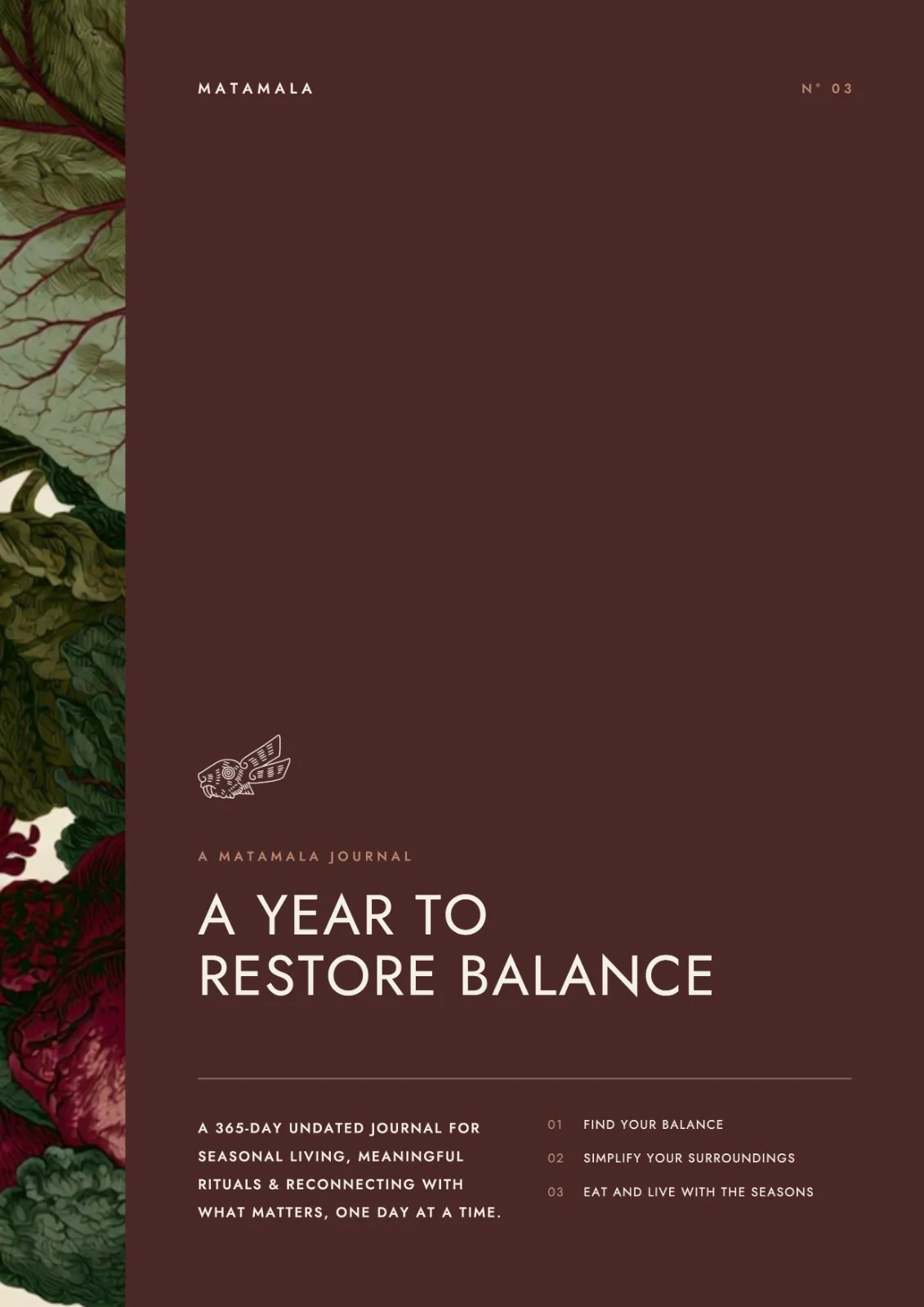 A year to restore balance — Matamala botanical cover artwork