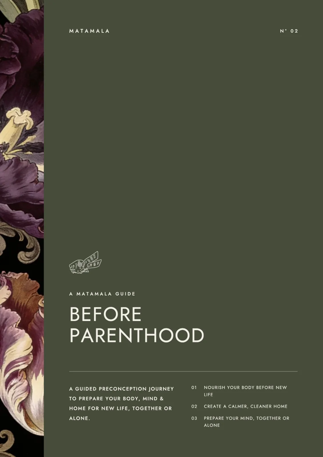 The before parenthood guide — Matamala botanical cover artwork