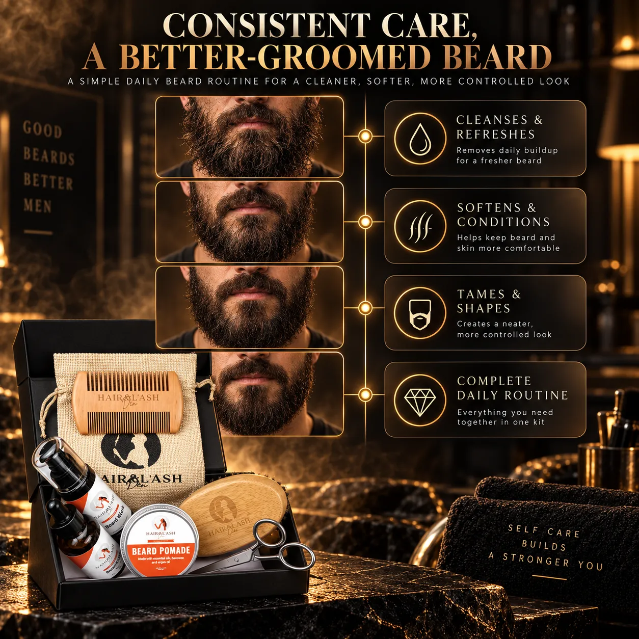 Men's Beard Care Kit — Consistent care, a better-groomed beard.