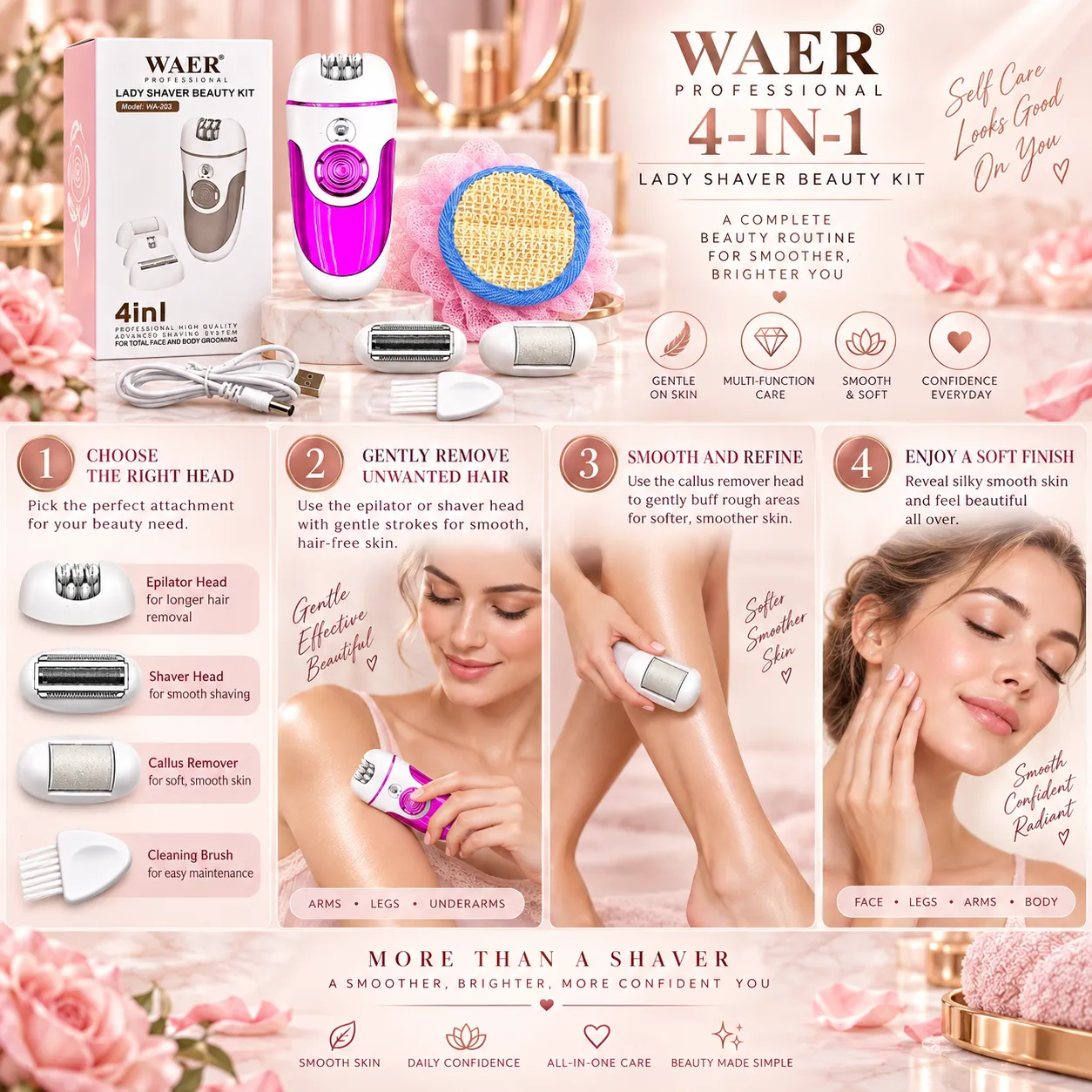 4-in-1 Hair Removal Set for Women — view 4