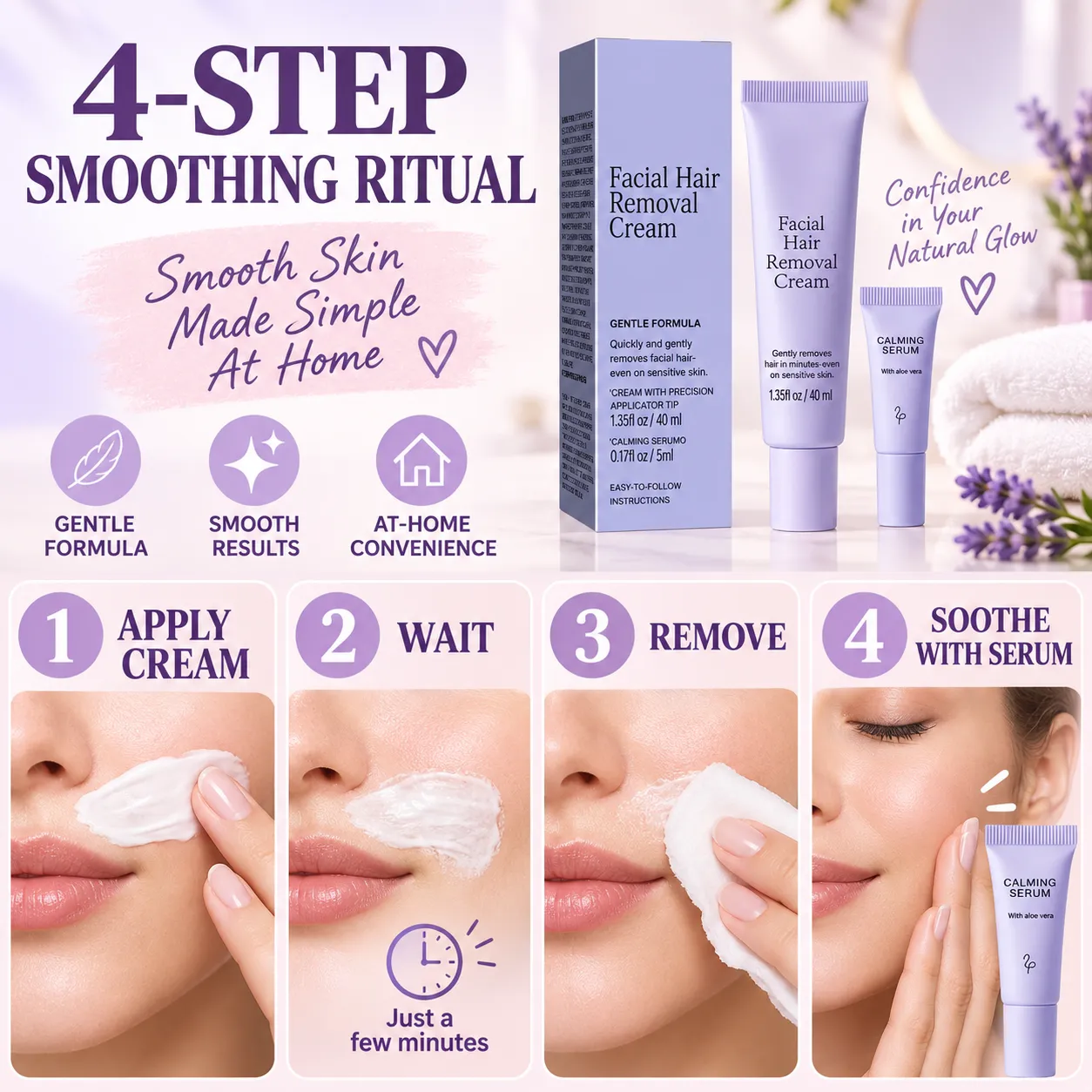 Gentle Facial Hair Removal Cream Set — view 4