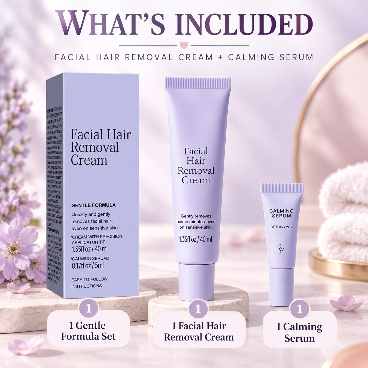 Gentle Facial Hair Removal Cream Set — view 3