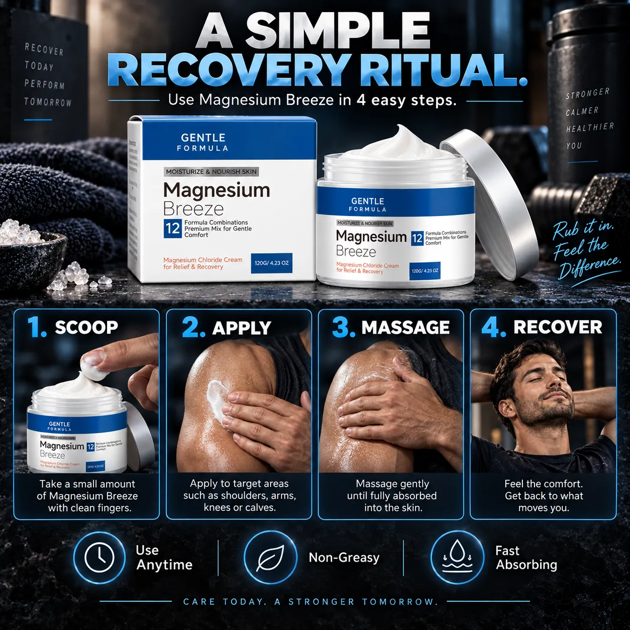 Men's Magnesium Breeze Recovery Cream — view 4