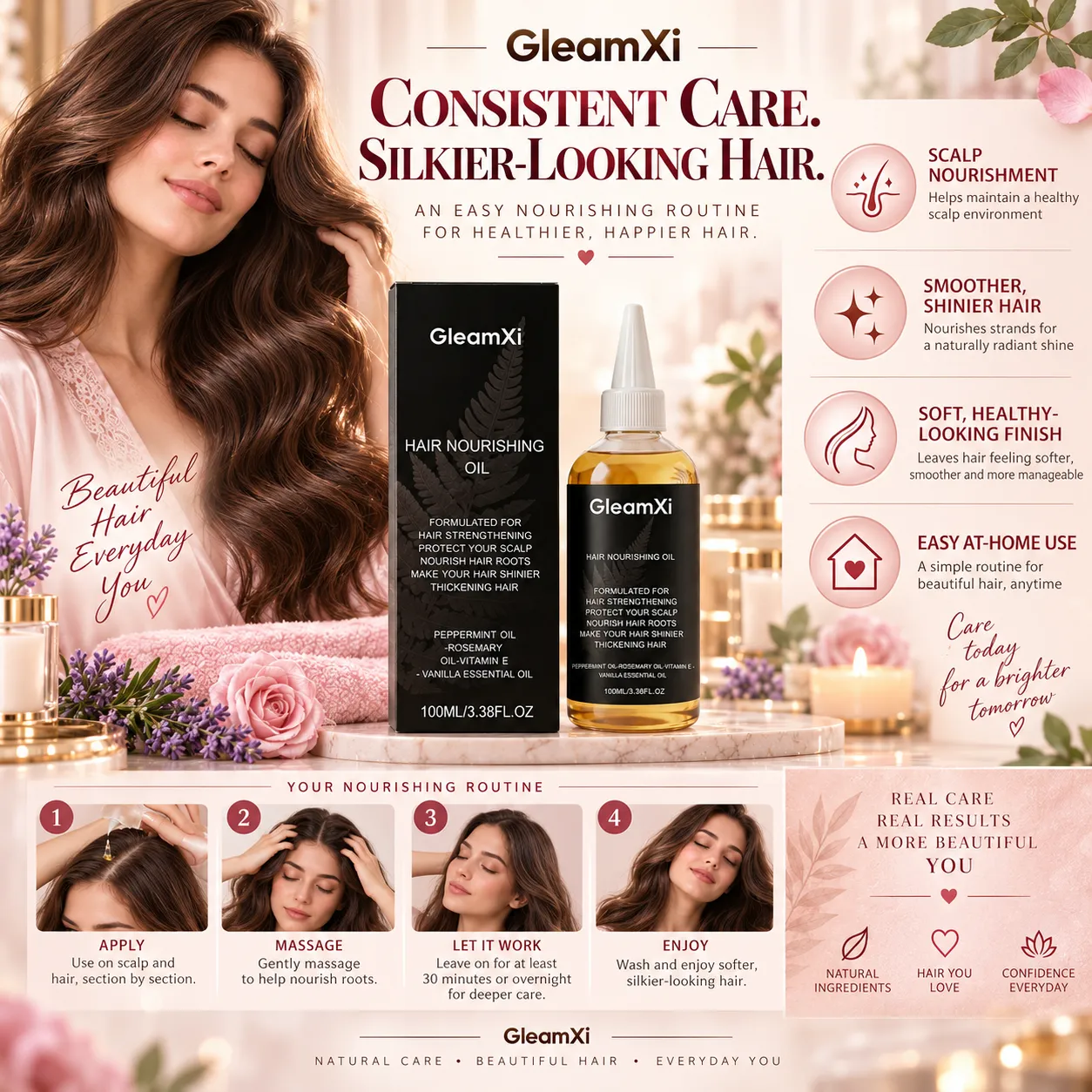 Women's Hair Nourishing Oil — An easy nourishing routine for healthier, happier hair.