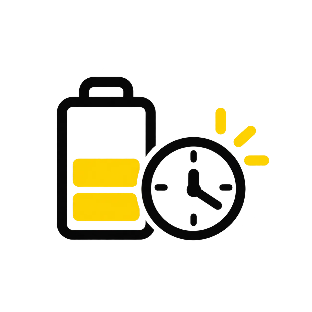 Icon: Akku mit Uhr