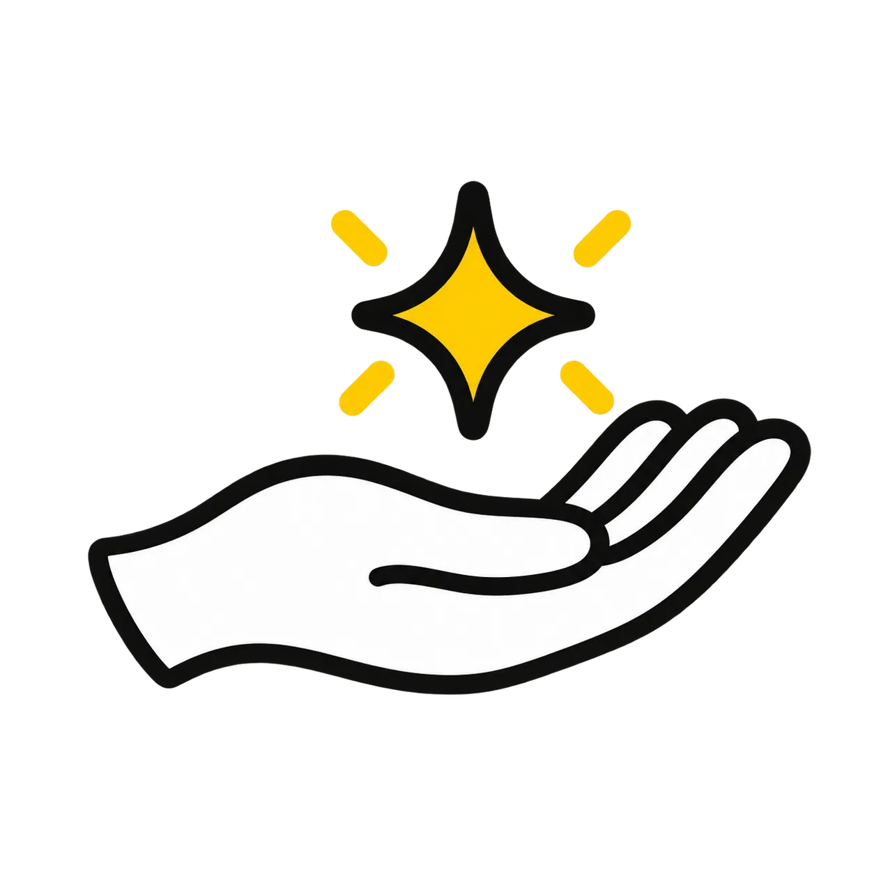 Icon: Hand mit Glitzereffekt