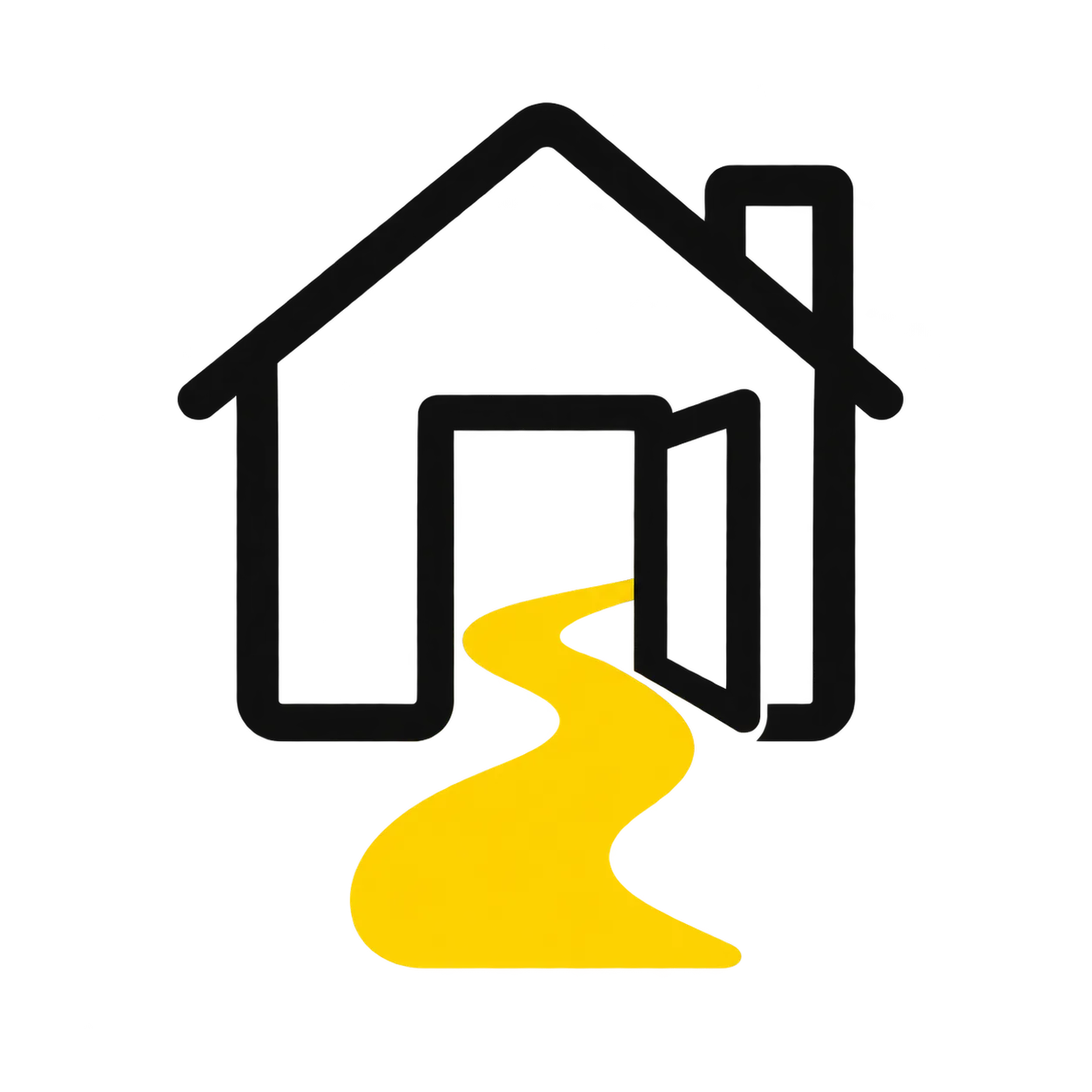 Icon: Haus mit gelbem Weg