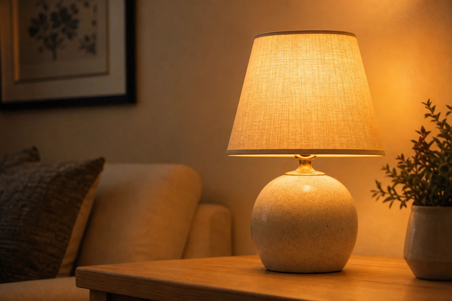 Warm bulb glow illustrating light color temperature choices