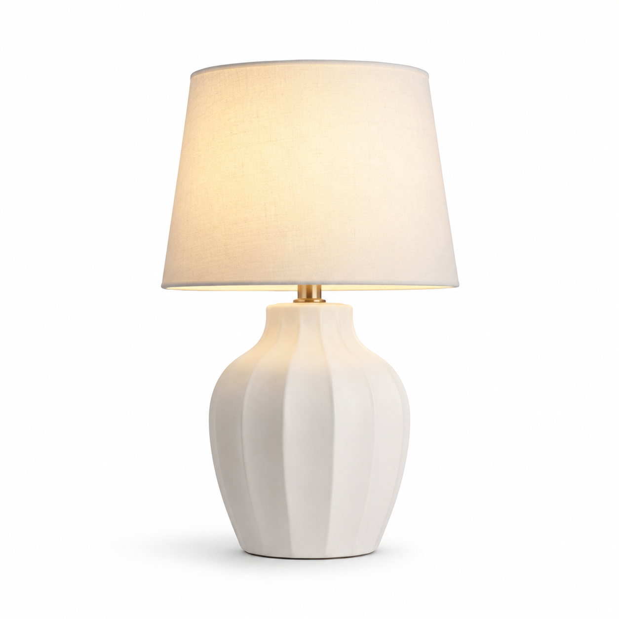 Fluted Ceramic Bedside Lamp in a styled room