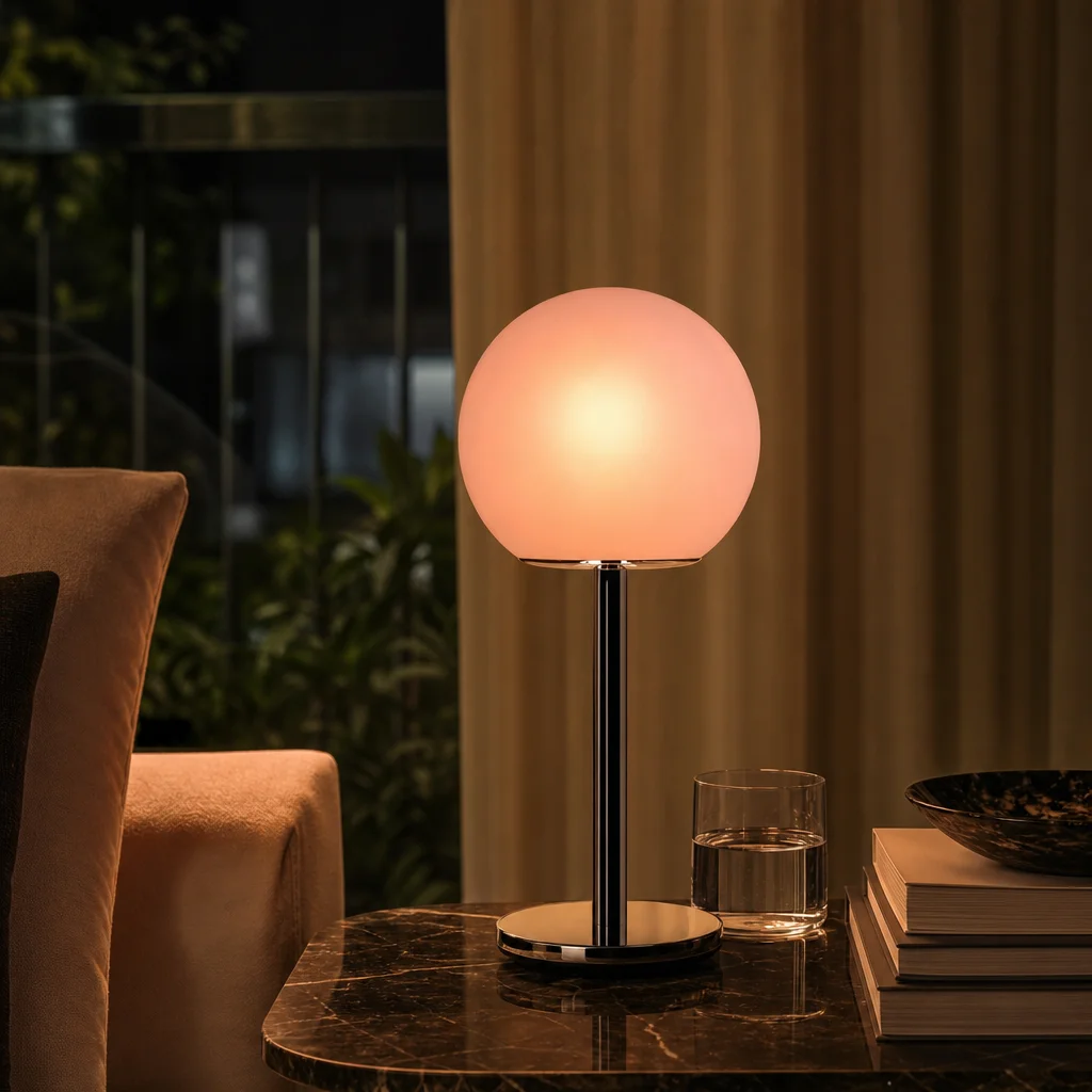 Lollipop Glass Table Lamp in a styled room