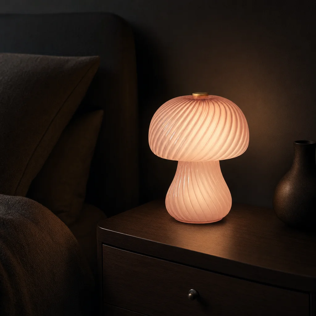 Striped Mushroom Table Lamp