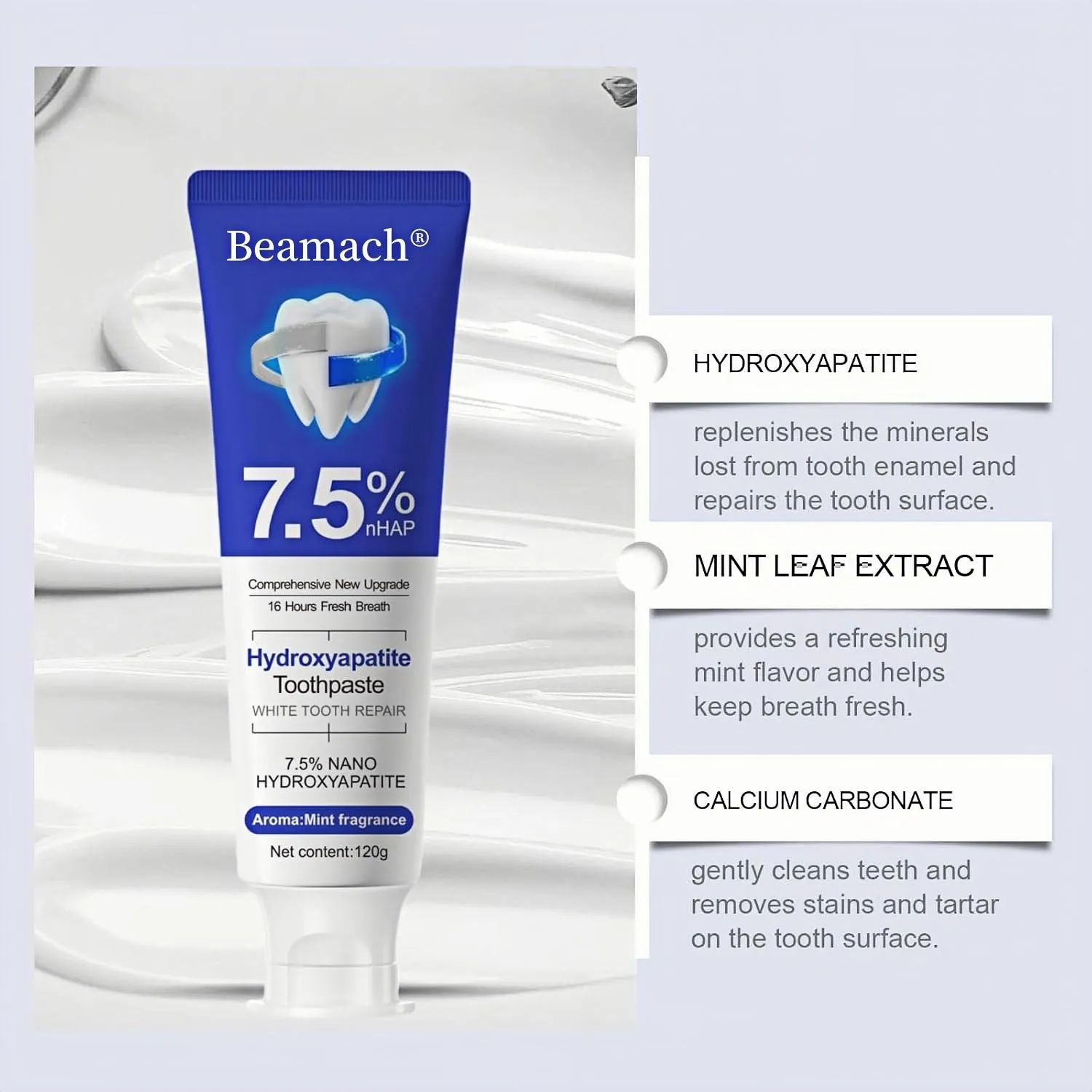 Beamach hydroxyapatite toothpaste — ingredient breakdown